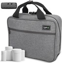 Kaddy Large Medicine Bag, Secure, Padded, Pill Organizer Box, Case for Bottles of Medicine; Penyimpanan; Toiletry; 3 Digit Lock, Grey