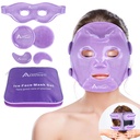 Atsuwell Cooling Ice Face Eye Mask Set for Dark Circles and Puffiniss, 6 Gel Cold Packs for Face, Eyes, Soft Push Plash Ice Pads Cold Compress, Relaxation, Cool Bag Sertakan