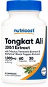 Nuttricost Tongkat Ali 1.000mg 60 Kapsul - dengan Tribulus Terrestris dan BioPerine, Vegetarian Caps, Non-GMO, Gluten Free, Extract