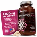 OmniBiotics Myo- Inositol & D-Chiro Inositol Suplemen dengan 40: 1 Rasio untuk keseimbangan Hormone untuk Perempuan - Perempuan Suplemen untuk Mendukung Fungsi Kesehatan Reproduktif & Ovarian. Non- GMO - 120 Vegan Capsules