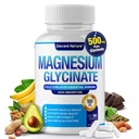 Magnesium Glycinate 500mg Magnesium Suplemen - Dilengkapi untuk Absorpsi Tinggi & Biotersedia Dukungan Tidur, Muscle, Tulang, Kurung, Pemulihan & Energi, Vegan Non- GMO 90 Kasules