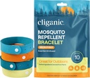 Cliganic Mosquito Repellent Microfiber Bracelets (10 Count) - untuk Orang dewasa dan Anak-anak, DEET Free Wristband