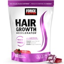 Force Factor Growth Accelerator Soft Chews, Hair Growth Vitamin for Women and Men with Clinical Studied Lustriva and Biotin, Promotes Thicker, Fuller, Stronged Hair, Mixed Berry, 60 Soft Chews