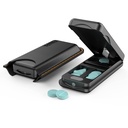 Pill Cutter dengan Perangkat Auto Cending, Aluminum Pill Splitter dengan Blade Snainless 316L, Kasus Leather Genuine, Pil Profesional Splitter untuk Pemotongan Pil Kecil atau Pil Besar (Hitam)