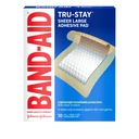 Band- Aid Brand Trustals Adhesive Pads, Sterile Sheer Bandages for First Aid & Weund Care, Pad Cover & Protects Minor Cuts, Scrapes & Burns, Lighweight, Ukuran Besar, 10 Cacah