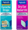 Bundle of Hyland 's Earache Drops 0.33 Fl Oz and Dry Ear Oil, Relief Ear Ear Fast, for Itchy and Dry Irrouted Ears, Ages 2 and up, Day and Night Drops, 0.5 Ounce