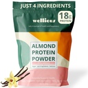 willious Almond Protein Powder (Vanilla) - 18 Grams of Pure Healthiest Vegan Protein for Women & Men - Perfect Gluten- Free, Soy- Free & Smooth Gut Friendly Protein Powder for Sports Nutrition