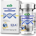 Produksi NAIK 1800 Milyar CFU - 10 Strains + Organic Pregities - Ammune, Digetical & Gut Health - Pendukung Sembelit Occasional, Diare, Gas & Bloating - for Women & Men - 45ct
