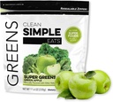 Bersihkan Bubuk Super Hijau Sederhana, Bubuk Serat Alami Flavored dengan Chlorella, Spirulina, Superfoods & Prebiotic Fiber, Tanpa Ingrediens Articial, Gluten Free, Green Apple Flavor, 30 Pelayan