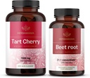 HERBAMAMA Tart Cherry dan Beet Root Kit - Bundle of 7000 mg Tat Cherry & 21: 1 Konsentrat Beet Root Capsules - Vegan, Non-GMO, Glatin- Free - 2 Pack
