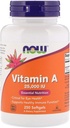 Vitamin A dari Fish Liver Oil, 25000IU, 250 Sgels by Now Foods (Paket 6)