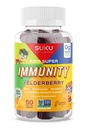 SUKU Vitamin - Kids Super Imunity - Elderberry, Echinacea, Vitamin A dan Zinc Gumies untuk Dukungan Imune - Mudah untuk Chew - Non GMO, Gluten Sugar Free - Ppocateate Lime Gummy Vitamins, 50 Count