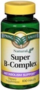 Spring Valley Super B- Complex, Metabolisme Dukungan, 100 Tablet