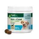 Petnc Natural Care Dog Skin dan Coat Supplemen (60 Chewables), Dengan Omega 3, EPA & DHA, Promotes Heally Skin & Glossy Coat, For Dogs 18 Weeks & Older, Liver Flavor
