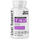 Oye & Tonic Liver Detox Cleanse Tambahan - Silymarin Milk Thistle Kompleks Formula untuk Kesehatan Tubuh, Perbaiki & Dukungan - Non-GMO Herbal Vitamin - 60 Capsules untuk Perempuan & Pria