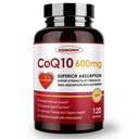 ZEBORA CoQ10-600m-Softgels - Extra Kekuatan Koenzim Q10 dengan PQQ, Omegaga-3 & BioPerine - Supports CoQ10 Suplemen (Ubiquinone) untuk Produksi Kesehatan & Energi Jantung, 120 Softgeels