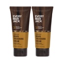 Setiap Man Jack Thickening Cream - Strengthens, Thickens, Nushesh Beard - Light Sandalwood Scent - Made with Alamly Derived Ingreations like Biotin, Vitamin B6, Soy Protin - 2.8oz - 2 Pack