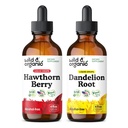 Wild & Organic Hawthorn Berry Tsuture 4 fl oz & Dandelion Root Tincture 4 fl oz