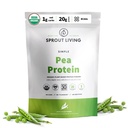 Sprout Living Organic Pea Protein Powder, Unfeatured, 20 Grams of Plant Based Organic Protein Powder Without Artificial Sweeteners, Non Dairy, Non-GMO, Vegan, Gluten Free (1 Pound, 19 Pelayan)
