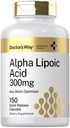 Dokter Way Alpha Lipoic Acid 300mg 124; 150 Capsules 124; dengan Biotin Optimizer 124; Suplemen ALA 124; Non-GMO, Gluten Bebas