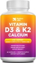Vitamin D3 K2 5000 IU Suplemen dengan Kalsium, Multivitamin Supports Ammune Health, Stronge Bones, Fungsi Gigi & Heart dengan Bioperine Black Pepper Extract 60 Count (Paket 1)