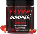 Creatine Strawberry Gummies Per Serving, No Sugar or Artificial Colors, Lower-Calorie, Vegan & Halal, Blue Raspberry Flavor At150 Count