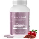 Simpleme Womens Prograpi dengan Pregren, Cranberry - Vaginal Progities for Women - For pH Saldo, UTI, Vaginal Health, Gut Flora - Women Propolection Suplemen untuk Wellness - 60 Capsules