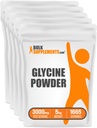 BulkSuplements.com Glycine Powder - Glycine Suplemen, Amino Acid Suplement - Unflafedeled & Gluten Free, 3g per Serving, 1kg (Paket 5) (11 lbs)