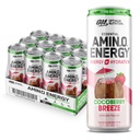 Optimum Nutrition Amino Energy Sparkling Hydration Drink, Electrolytes, Caffeine, Acids Acids, BCAAs, Sugar Free, Cocoberry Breeze, 12 Fl Oz, 12 Paket (Packaging May Vary)