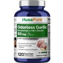 Bawang putih NusaPure Odorless 100: 1 Ekstrak, 50 mg Equivalen ke 5000mg Capsule 124; 120 Veggie Caps 124; Tinggi Potensi 124; Herbal Tambahan 12.4; Non-GMO