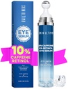 5% Caffeine 5% Retinol Eye Cream for Dark Circles, Puffiniss and Bags, Hyaluronic Acid dan Niacinamide Under Eye Cream Anti Aging, Eye Serum for Fine Lines, 360 ° Eye Massage Ball Roller