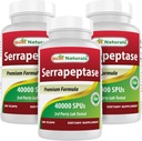 Terbaik Serrapeptase 40.000 SPU 180 Capsules (180 Cacah (Paket 3)))