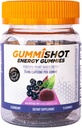 GummiShot Energi Gummies, 1125 mg Tanaman-Based Caffeine Chews per Bottle, Long Lasting Energy Boosters, Elderberry (15ct)