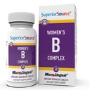 Superior Source Women? s B Complex - Dukung Energi untuk Perempuan - Multivitamin B12, Vitamin B3 & More - B Vitamin Aid Heart Health - 60 Sublingual Dissoling Tablet