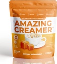 Perusahaan Superfood Amazing Creamer dengan Collagen - Keto Creamer- Hyaluronic Acid & MCT Oil - Brain Boost & Curbs Crauges - Dupport Heally Skin & Hair - Diet- Friendly [30 Pelayan] [Salted Caramel]