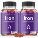 NutraChamps Iron Gummies dengan Vitamin C, 20mg Formasi Sel Darah Besi, 120 Gummies untuk Deficiency Besi & Anemia, Energi, Fokus, Imune Boost Pack 2
