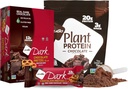 NuGo Dark Chocolate Pretzel w / SS, 12g Vegan Protein, Gluten Free, Kosher Pareve, Non-GMO, 12 Count dan NuGo Plan Powder, Chocolate, 20g Protein, 3g Sugar, 25 Servings