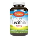 Carlson - Lecithin, Non- GMO, 1200 mg, Nervous System & Liver Fungsi, Unbleched Soy Lecithin, 100 Softgeels