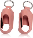 HURRISE 2pcs Asthma Inhaler Holder, Inhaler Holder Keychain, Portable Storage Protection Case PU Leather with Carabiner Clip - Versatile Use, Stylish and Design for Travel