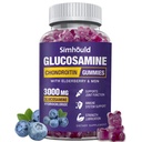 Glucosamin Chondroitin Gummies - 3000MG Tambahan Dukungan Bersama dengan MSM & Elderberry, Flexibility, Antioksidant Immune Dukungan untuk Dewasa, Pria & Perempuan