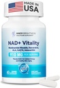 NAD + Suplemen untuk Perempuan, dengan 900MG Nicotinamide Riboside (NR), Resveratrol, CoQ10, Alfa-Lipoic Acid, Astaxanthin - Mendukung Energi Cellular & Refide, Penuaan Sehat - 60 Vegetarian Capsules