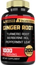 7-in- 1 Ginger Root Suplemen dengan Turmeric Curcumin, Berberine, Peppermint Leaf, Astragalus Root, Cinnamon Ceylon, Beet Root - 200 Capsules