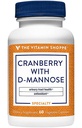 The Vitamin Shoppe Cranberry dengan D- Mannose, Tract & Bladder Health, Antioksidant dengan 60mg Vitamin C dengan Cranberry Konsentrasi) (60 Veggie Capsules)