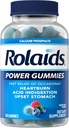 Rolaids Power Gummies, Fast Relief of Occational Heartburn and Acid Indemolition, Dieter Suplemen, Smooth Berry, 54 Gummies