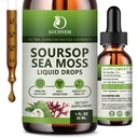 (2 Paket) Soursop Graviola Organik dengan Sea Moss Liquid Drops, Soursop Bitters Kaya di Multivitamin untuk Antioksidant Natural, Immune Boost, Dukungan & Regeneration, Pineapple Flavor