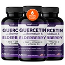 Gade Nutrition Quercetin dengan Bromelain & Elderberry 124; Quercetin dengan Vitamin C dan Zinc 124; Zinc Quercetin 500mg dengan Vitamin D3 124; Daily Immune Suppplemen Suppplemen - 6 Bulan