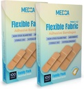 Fleksible Fabric Adhesive Bandages untuk Comfortable Flexable Large Protection & Weund Care of Minor Cuts, Scrapes, & Wlounds, Asported Sizes (2- 1 / 4 "x5 / 8", 3 "x3 / 4," 3 "x1") - Twin Pack 100 CT Box
