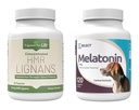 Lignans for Life & K9 Select Pet Care Bundle - HMR Lignans 20mg, 90 Capsules - Meltonin & 3mg, 120 Peanut Butter Flavored Tablet - Multivitamin Dog Wellness Suplement - Medium Ukuran Dog Breed