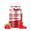 Glucosamin Chondroitin Gummies dengan MSM & Elderberry Ekstra Kekuatan - Dukungan Bersama, Dukungan Ammuniune Antioksidasi untuk Dewasa, Pria & Perempuan, Minemensia, koenzim Q10, DHA - 60 Raspberry Gummies