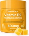 Kebaikan Vitamin B2 Gummies - Riboflavin 400mg Suplemen Anak-Anak & Dewasa - Non-GMO, Soy & Gluten- Bebas, Vegan Gummies Chewable (30 Hari Supply)